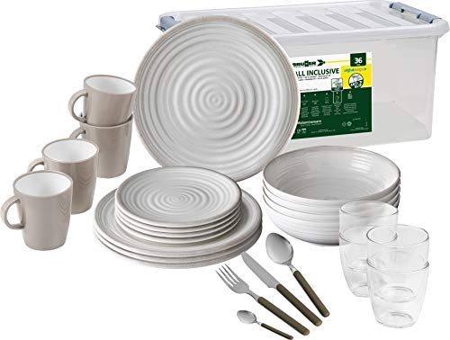 BRUNNER Camping Melamin Geschirr Campinggeschirr Savana 36tlg Antislip