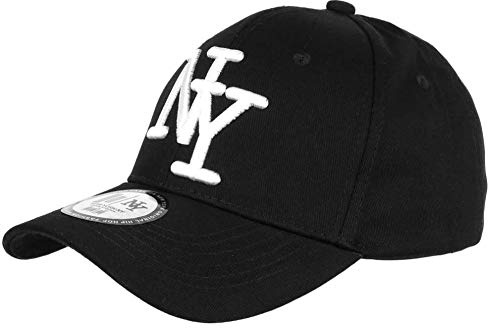 Hip Hop Honour Casquette Enfant Noire et Blanche NY Baseball Wazzy de 7 à 11 Ans - Taille Unique - Noir