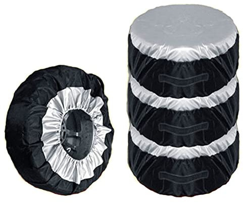 BYNYXI 4 Stück Reserveradabdeckung, 13-18 Zoll Reifenschutzhülle Robuster 210D Oxford Radreifenabdeckung wasserdicht Reifenaufbewahrung Reifensack Universal Auto Reifentasche für Auto SUV LKW