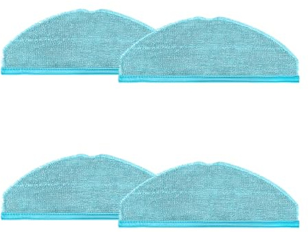 FFYan HEPA Mop Pads Paño para Cecotec Conga 8090 9090 ，Accesorio paño de Limpieza. Pack 4 Trapos Lavables para Robot Aspirador.
