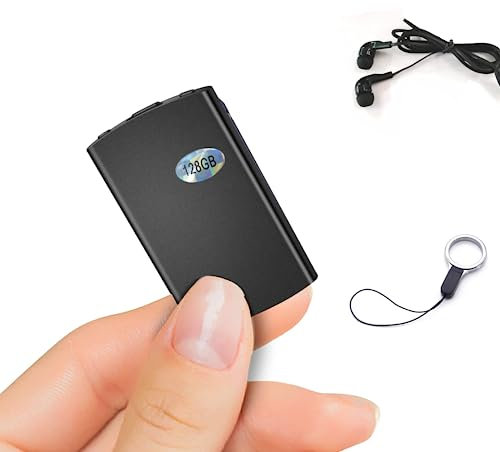 Voice Recording Device, Small Voice Recorder 128GB with 1500 Hrs Storage Capacity, 24 Hours Continuous Recording, Portable Audio Recorder Dictaphone with for Meeting Lecture (3.5mm Earphone Included)