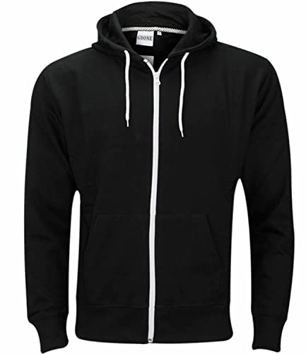 Indigo Soul Mens Hoodies Jacket Big And Tall Plus Size Oversized Zip Up Hoodie Long Sleeve Hooded Sweatshirt Top Black