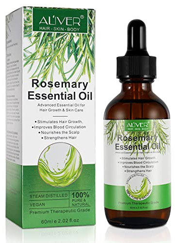 Rosemary Oil for Hair & Skincare, Vegan Oil Great For Scalpcare, 60ml Natural Hair Oil for Fuller Healthier Hair, Hydrate Your Skin and Face, For Men & Women (Rosemary Oil)