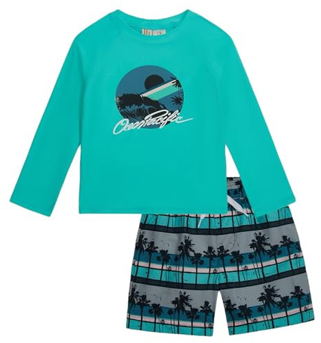 Ocean Pacific Jungen Rashguard und Trunks Badeanzug Set, Minze, 7