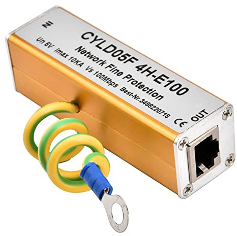 Akozon Adaptador de Red Ethernet RJ45 RJ11 con Pararrayos de Protección contra Sobretensiones de Rayos y Truenos 5 V