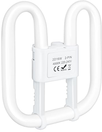 GR8 2-PIN 16W Compact Fluorescent Lamp Non-Dimmable Neutral White 4000K, 230V, CFL Recessed Ceiling Light, Low Energy Light Bulb, Suitable for Indoor Stair Corridors, Halls,（Small Size: 13.3cm*13.3cm）