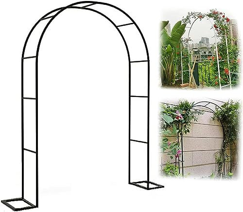 Arco de jardín Extra Ancho de 300/350 cm para Rosas y Plantas trepadoras. Arco de Boda, pérgola enrejada con cenador Extra Alto, Ideal para vides. Color Negro: 180 x 220 cm.