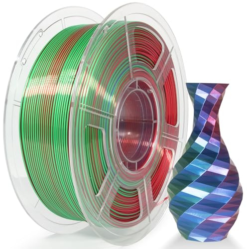Isanmate Silk PLA Filament Tri-Colour 3d Drucker Filament 1.75MM 1 kg 3D Printer Filament Dimensional Accuracy +/-0.06 mm,Red Green Blue