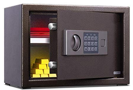 Coffre-Fort Domestique Petit Mur Noir antivol Coffre-Fort avec Hauteur 25 cm Bureau Tout en Acier Mot de Passe électronique fichier boîte de sécurité amélioration de l'habitat