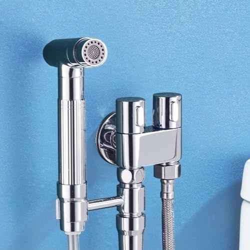 Bidet Portatile con spruzzatore per WC, Montaggio a Parete, Getto d'Acqua per Bagno, Rubinetto Portatile per Acqua Fredda, soffione Doccia e