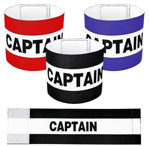 3PCS Soccer Captain Armbands Adjustable Arm Bands for Football Matches, Elastic Captains Armband with 3 Colors, Breathable Design for Adults Youth and Juniors Captain Armband Football Accessory