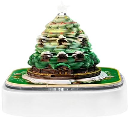 Calendario 3D a forma di albero di Natale 2026, calendario strappabile con luce, per insegnanti, studenti, bambini, adulti, Natale, casa, lavoro, libreria, camera da letto