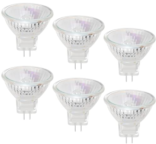 TaimeiMao Lot de 6 ampoules halogènes MR11 GU4, 12 V, 35 W, culot 2 broches, dimmables, spot halogène, blanc chaud 2700 K, 3,5 x 3,5 cm
