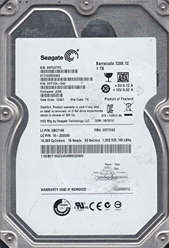 ST31000524AS, 9VP, TK, PN 9YP154-543, FW JC66, Seagate 1TB SATA 3.5 Hard Drive