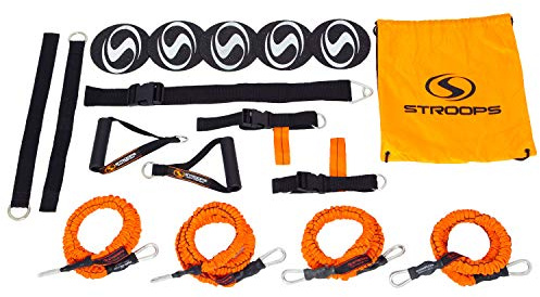 Stroops VITL Slastix - Juego de bandas de resistencia para entrenar todo en uno, sistema de entrenamiento de cuerpo completo, asas, correas de pie, anclajes de puerta, puntos de agilidad y bolsa de