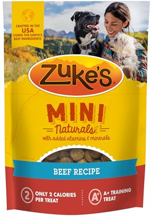 Zuke’s Mini Naturals Dog Training Treats for Dogs, Pet Treats made with Real Beef, 16 oz. Resealable Pouch - 16 oz. Bag