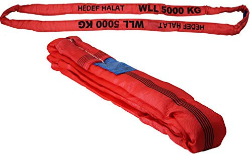 Rundslinga lyftband 1 T till 10 T ton lyftrem, 6 Meter, 5 Tonnen (Rot), 1000