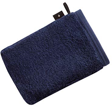 Vossen Vegan Life Waschhandschuh 22 x 16 cm Marine blau