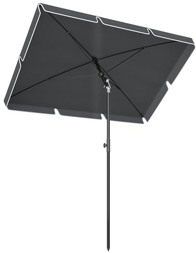 Outsunny Sombrilla de Terraza Exterior de Aluminio 2x1,3x2,5 m Gris
