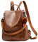 shepretty Damen Rucksack Anti Diebstahl Umhängetasche Multifunktions Schultaschen,6766Brown.