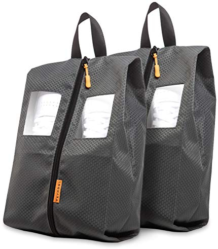 Schuhtasche Reise für Koffer und Rucksack (wasserdicht) inkl. Sichtfenster - mehr Organisation im Gepäck - Schuhbeutel wasserdicht für Schuhe bis Schuhgröße 47 - Schuhsack
