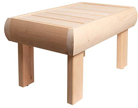 FinTec Panca da sauna Premium in legno di ontano, lunghezza 65,8 cm, materiale di alta qualità e a bassa resina, bordi arrotondati, facile da montare, ideale per saune