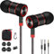 GAMURRY Earphones 3.5mm Jack, In-Ear Headphones with Cable 120CM, Wired Earbuds with Microphone and Controller, Noise Isolation Headsets, Stereo Bass, Clear Call, for Radio MP3 and Other Audio Devices