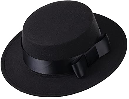 COSDREAMER Erwachsenenkostüm Spanischer Hut Schwarz Rot Matador Hut Sombrero(Schwarz 1)