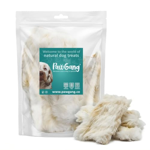 PawGang Rabbit Skin with Fur 200g – Air Dried Natural Dog Treats Puppy Chew