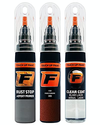 FIRANTO Car Paint Touch-Up Kit compatible with Ford H9 Frozen White - 3-in-1 Car Paint Scratch Repair Set includes 15ml Touch Up Paint Pen w/Brush, Primer, Lacquer
