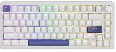 DrunkDeer A75 Schnelltastatur-Trigger, Magnetschalter, Tastatur, 82 Tasten, PBT-Tastenkappe, OEM-Profil, Doppelschuss, USB-Kabel, kompakt, 75 % Layout, Weiß