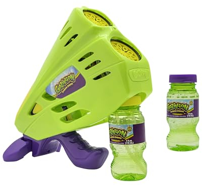 Gazillion Doppel-Bubble-Blaster |Handblase & freistehend, Seifenblasenmaschine für Kinder, Partys, Feiern und draußen | Plus Party-Modus Farbwechselnde LED-Lichter Spielzeug & Geschenke Alter 3+