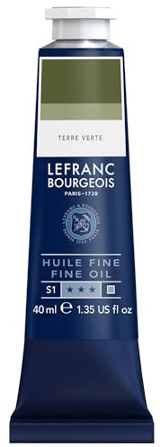 Lefranc Bourgeois 301780 Feine Ölfarbe in hervorragender Qualität,lichtecht mit gleichmäßige Konsistenz, 40ml Tube, ideal für Keilrahmen, Leinwand, Malkarton - Saftgrün
