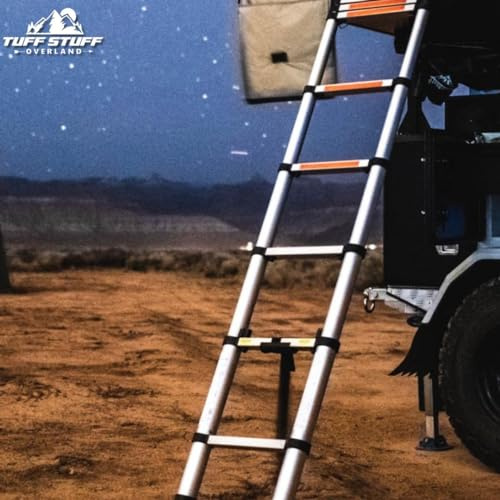 Tuff Stuff Overland TS-LDR-Tele-2.6M Roof Top Tent Telescoping Extension Ladder, 102 Inch, 330 Load Capacity