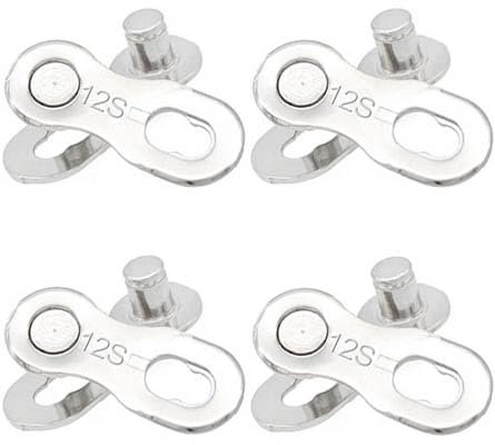 12 vitesses amovible rapide Split argent maillons ensemble de 4 pièces, 12 vitesses réutilisables maillons de vélo en acier/vélo manquant maillons simples, réutilisables