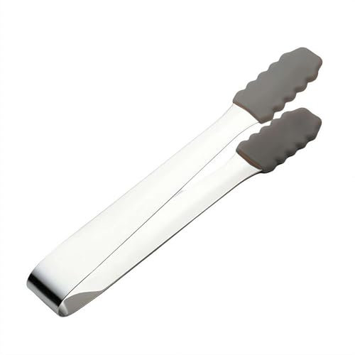 Pinze da cucina con bloccaggio con punte in silicone, pinze da cucina in acciaio inox resistenti al calore per cucinare, pinze in silicone antigraffio per padella, presa forte, afferrare il cibo,