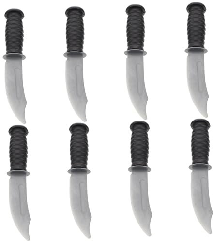 Beaupretty 8 pièces Jouets Couteaux Plastique Imitation pour Cosplay Décorations de Fête et Performances Scéniques Accessoires Halloween et Poisson Avril