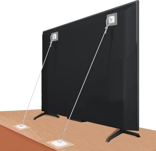 Osmond Kit de Correas de Seguridad Ajustables para TV de 42 Pulgadas, Anclajes Antivuelco Sin Taladro para Bebés, Fija Muebles A la Pared.