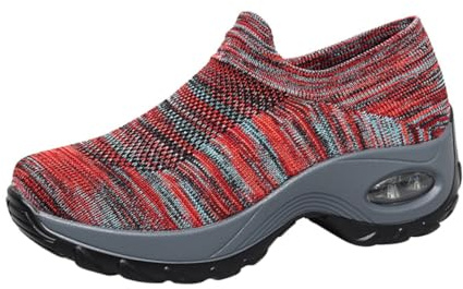 Mikikit Zapatos Calcetines De Punto Voladores Zapatos De Moda para Mujer De Ocio Caminar y Correr Confeccionados Material De Punto Suave para Uso Diario y Casual