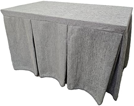 Genérico Falda o Ropa de Camilla Tejido Chenilla 8 Pliegues - Enaguillas, Enaguas, Ropa Chenilla, Ropa de Mesa de Camilla (Gris, 120X70CM)