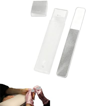 JURENEE 2 Piezas de Lima Cristal, Limas de Vidrio de Nano, Limas de Uñas Profesionales Portátil, Fácil de Usar, Fácil de Llevar, Pulido Fino No Daña las Uñas, Adecuado para Manicura, Pulido