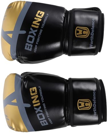 OFFSCH Guantes de Boxeo PU con Protección de Alta Densidad para Entrenamiento Sparring y Saco Pesado Ventilación Mejorada y Cierre de Gancho para Hombre Adulto