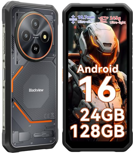 Blackview FORT 2 Rugged Smartphone Android 16, 245g/10.7mm Rugged Phone Unlocked, 24GB + 128GB/2TB, 6.56 HD+ 90 Hz, Dual AI Cameras 16MP + 13MP, IP68/IP69K/Dual SIM/NFC/Glove Mode Waterproof Phone