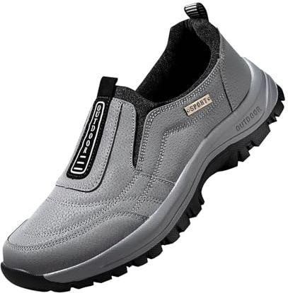 Slip On Sneaker da uomo, impermeabili, scarpe sportive da uomo, colore nero, 45, scarpe da corsa, scarpe da corsa, scarpe da jogging, casual, scarpe da ginnastica alla moda, traspiranti, grigio., 40