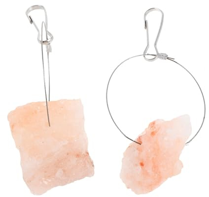 MOTHNUR Blocchi di Sale da Leccare per Conigli e Piccoli Animali, Set 2 Pezzi con Gancio, Minerali Naturali per Cura Dentale e Apporti di Oligoelementi, Accessori Sospesi per Criceti,