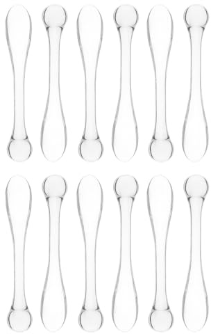 FRCOLOR 15 Cucharas para Crema Facial Transparentes de Acrílico, Herramientas Multifunción para Cuidado Piel, Tamaño Mini Portátil, Cucharas para Maquillaje y Mascarilla, Kit 15 Piezas