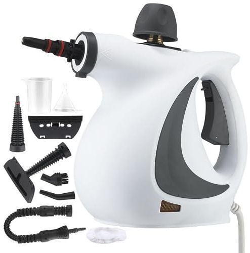 VaporSeguro Máquina de limpieza a vapor presurizada todo en uno Limpiador de Vapor Portátil Multiusos con 14 Accesorios para Limpieza Hogar y Baño