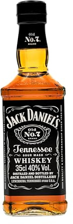 Jack Daniel's Old No. 7 - Tennessee Whiskey - Karamell, Vanille und Noten von Eichenholz - 0.35L/ 40% Vol.
