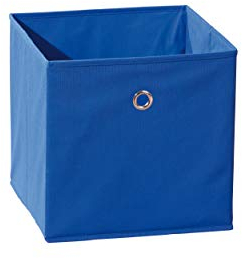 Inter Link - Caja de almacenaje plegable - Portaobjetos plegable - Caja de almacenaje para separador de ambientes o estantería - 32 x 32 x 32 cm - Con orificio para el dedo - Winny - Azul