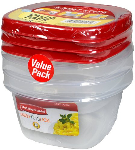 Rubbermaid Easy Find Lids Food Storage Container, 6-Piece Set, Red (1777165)